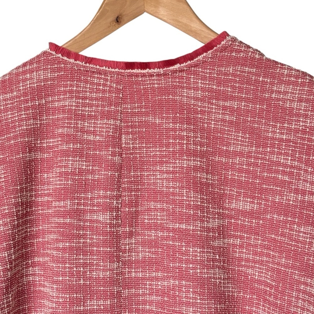 Isaac Mizrahi Pink Boucle Open Front Cardigan Blazer Jacket Sz 2X - Picture 6 of 10
